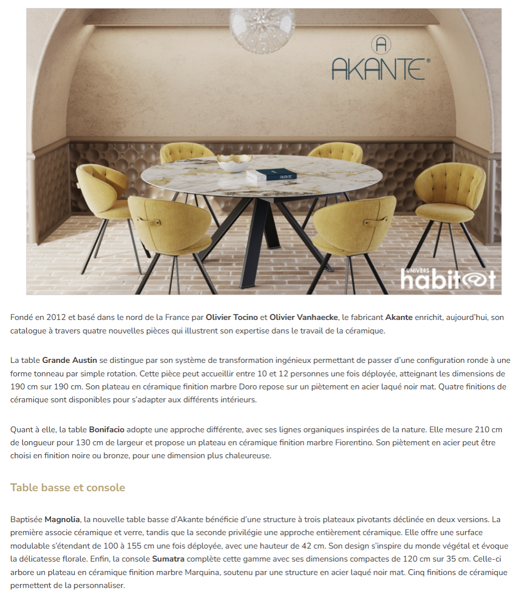 UNIVERS HABITAT JUILLET 2025